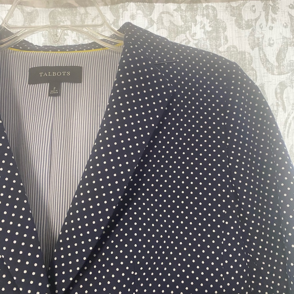 Talbots Classic Two Button Polka Dot Striped Prep… - image 3
